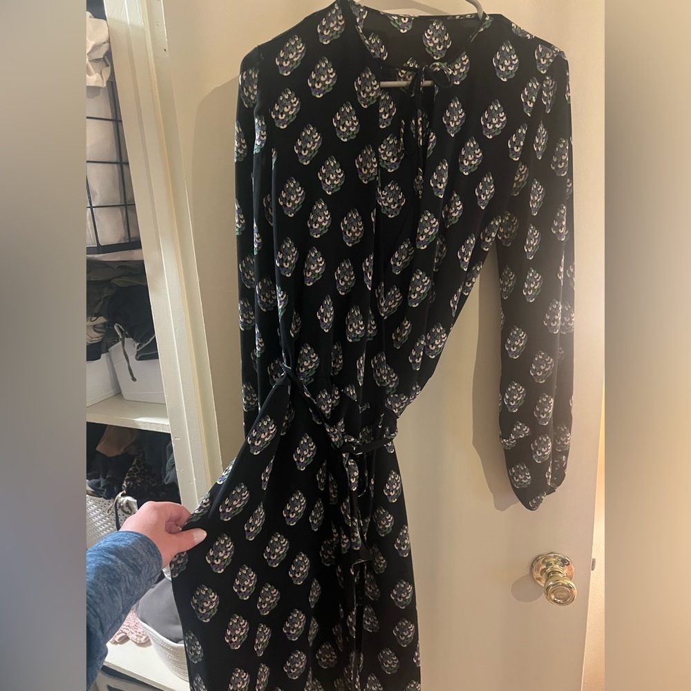 GK Luxury Womenswear 100% Silk Wrap Dress, Size M
